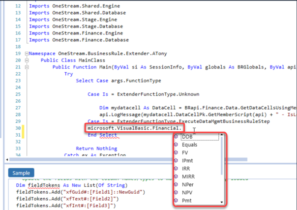 Listing of Business Rule Methods